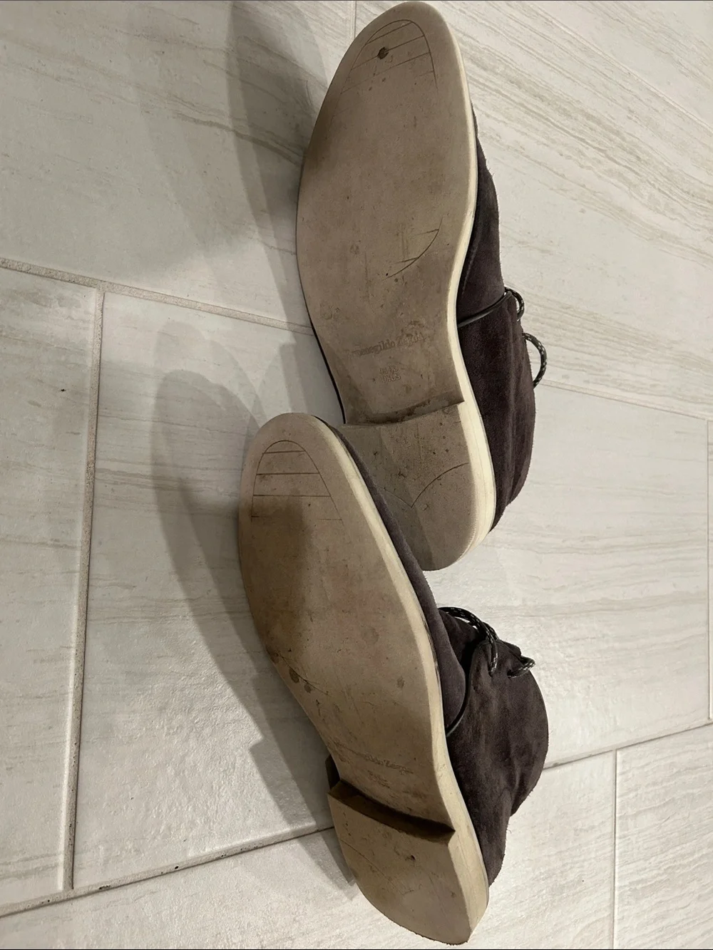 Men's Gray Suede Zegna Boots